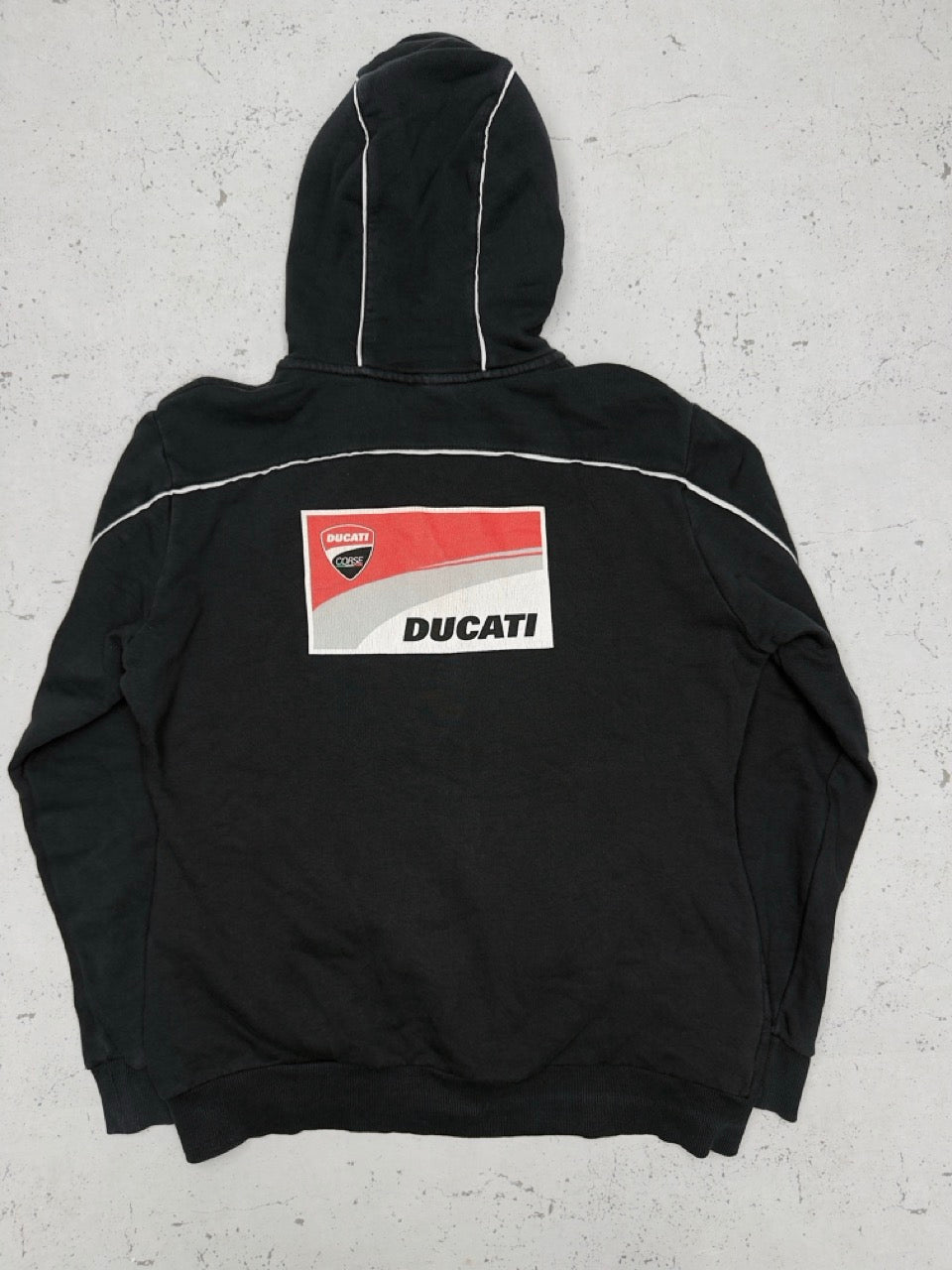 Ducati vintage Zipper Kapuzenjacke Hoodie schwarz S