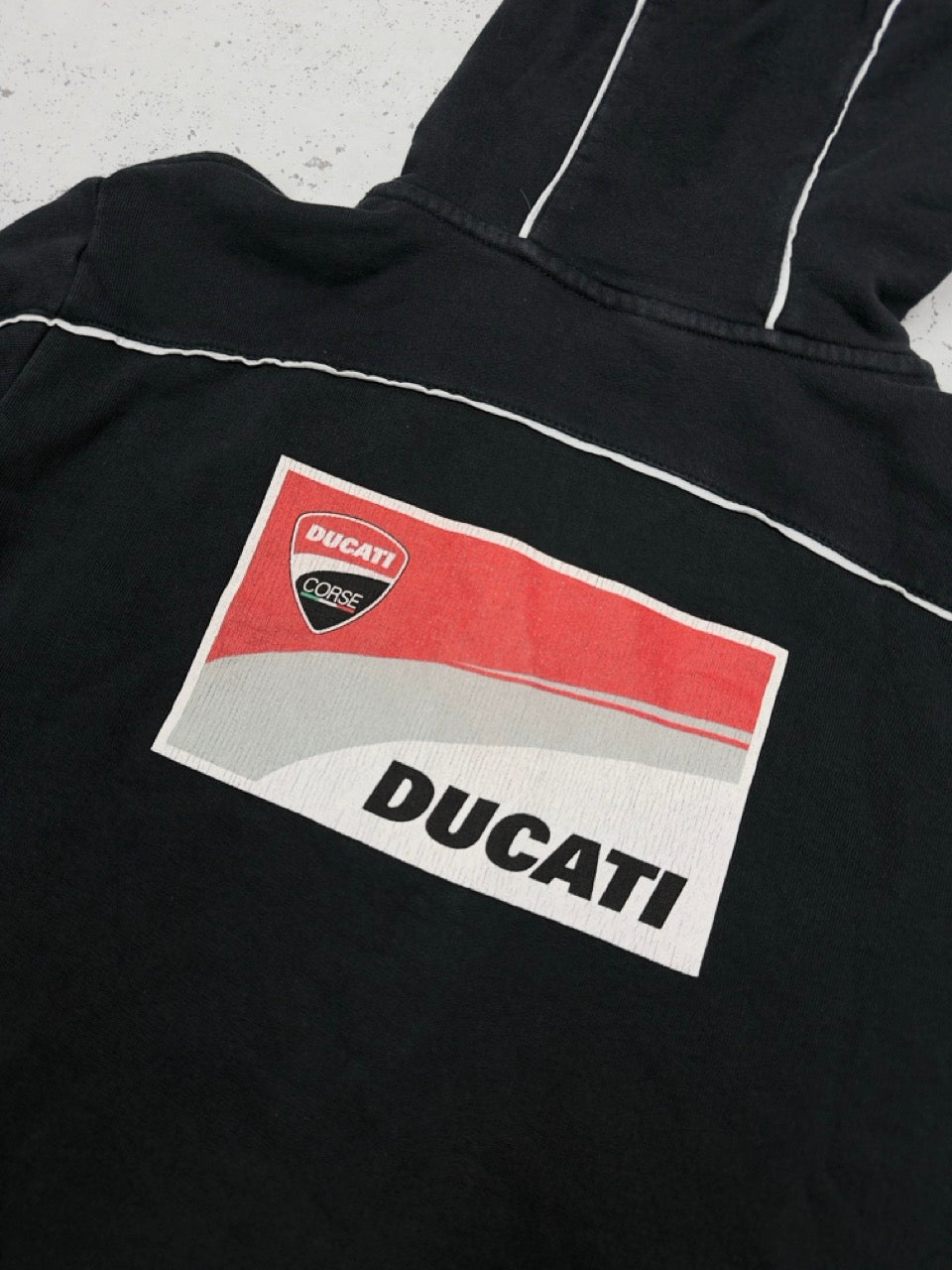 Ducati vintage Zipper Kapuzenjacke Hoodie schwarz S