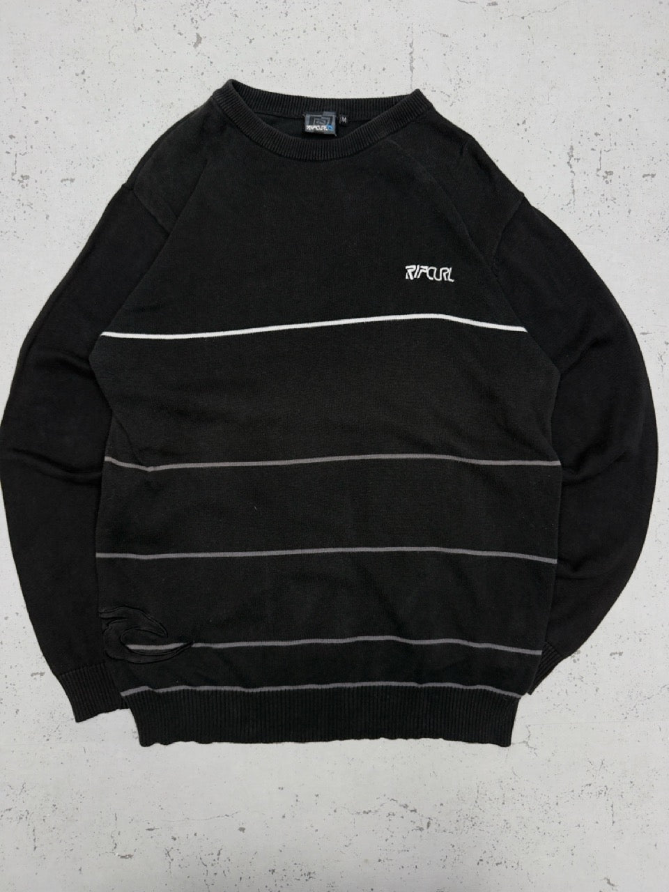 Rip Curl vintage Sweatshirt Knitwear Sweater Y2K Logo embroidery schwarz M