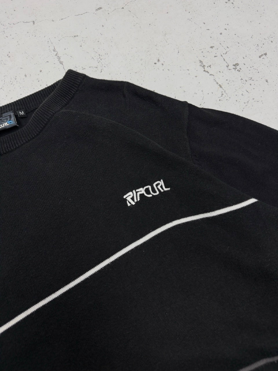 Rip Curl vintage Sweatshirt Knitwear Sweater Y2K Logo embroidery schwarz M
