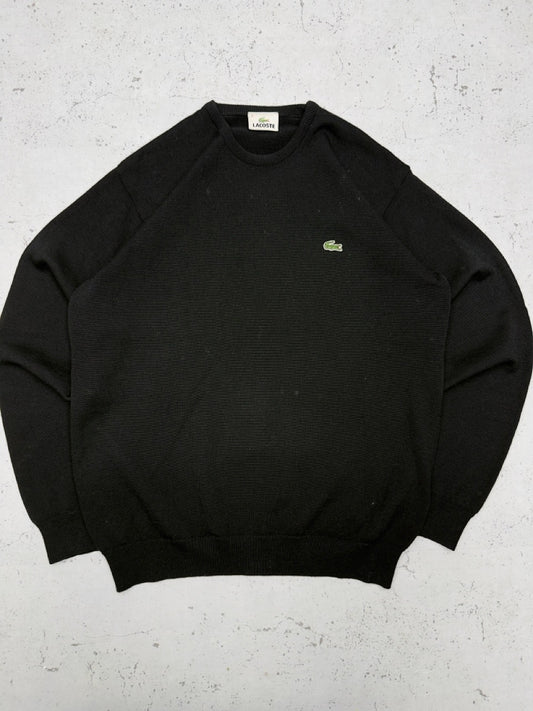 Lacoste vintage Wolle Sweatshirt Sweater Knitwear schwarz S