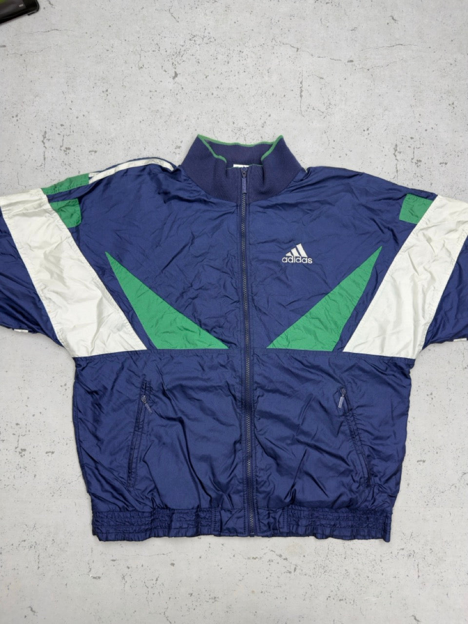 Adidas Trainingsjacke blau grün Rückseite