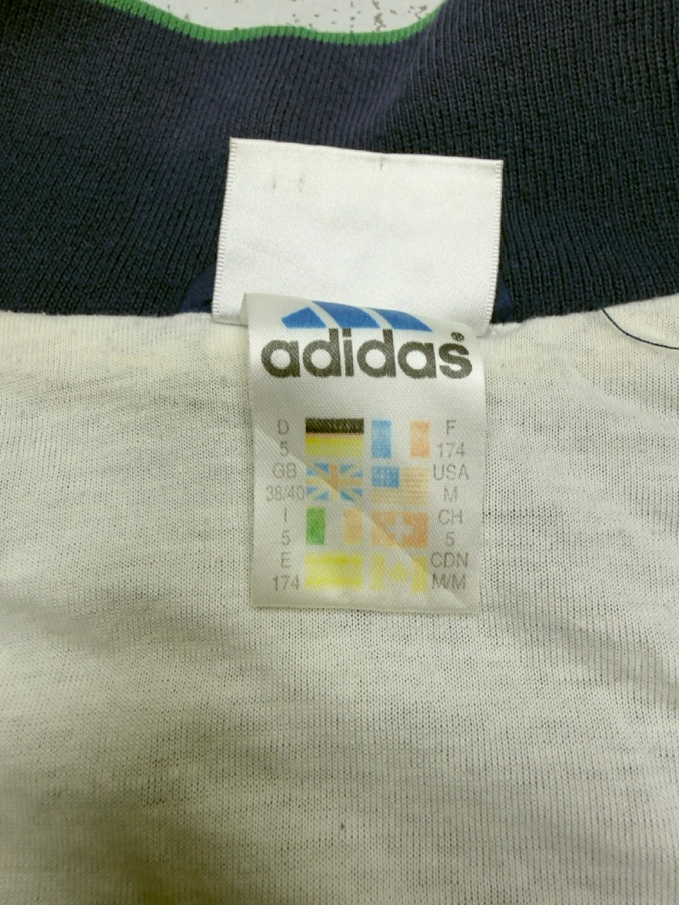 Adidas Trainingsjacke blau grün Detail