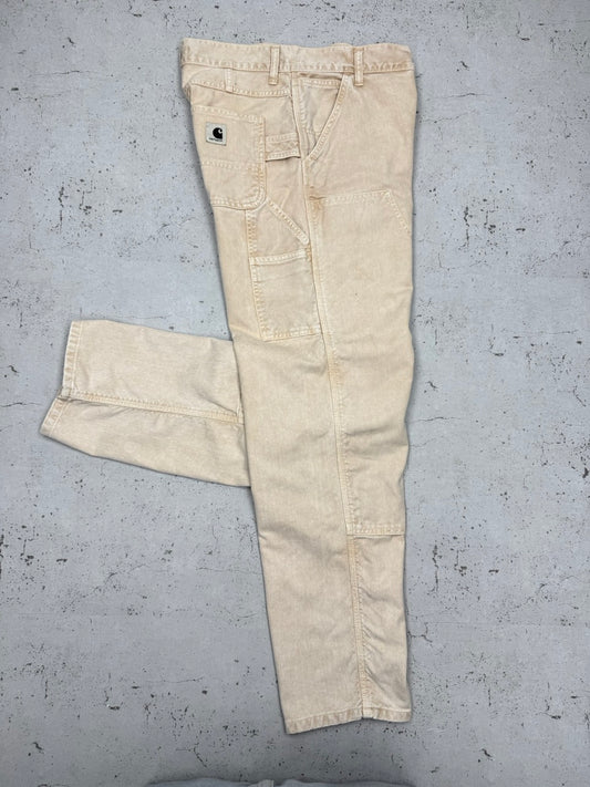Carhartt vintage workwear Denim Pants Hose double Knee beige W28 L32