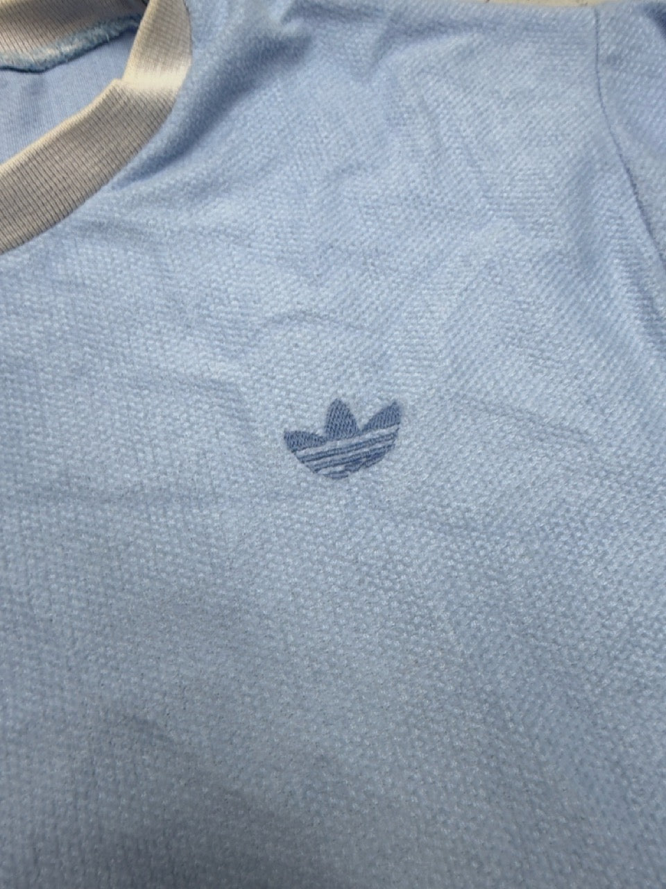 Adidas Piqué Sweatshirt hellblau Rückseite