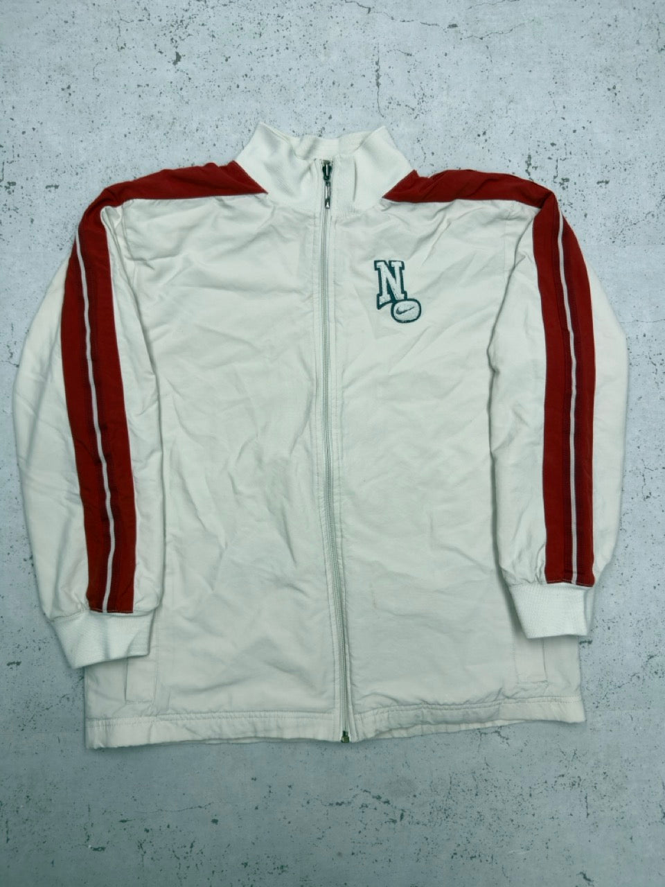 Nike Trainingsjacke creme rot Vorderseite