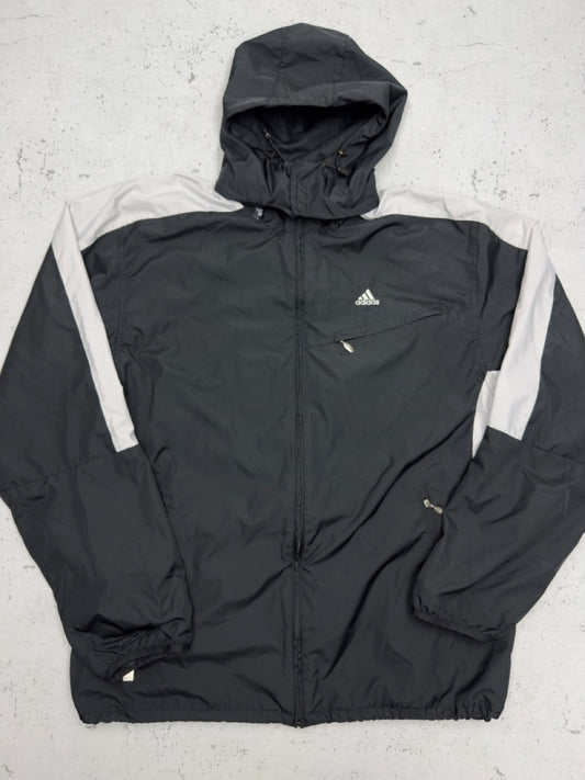 Adidas Kapuzenjacke schwarz grau Vorderseite