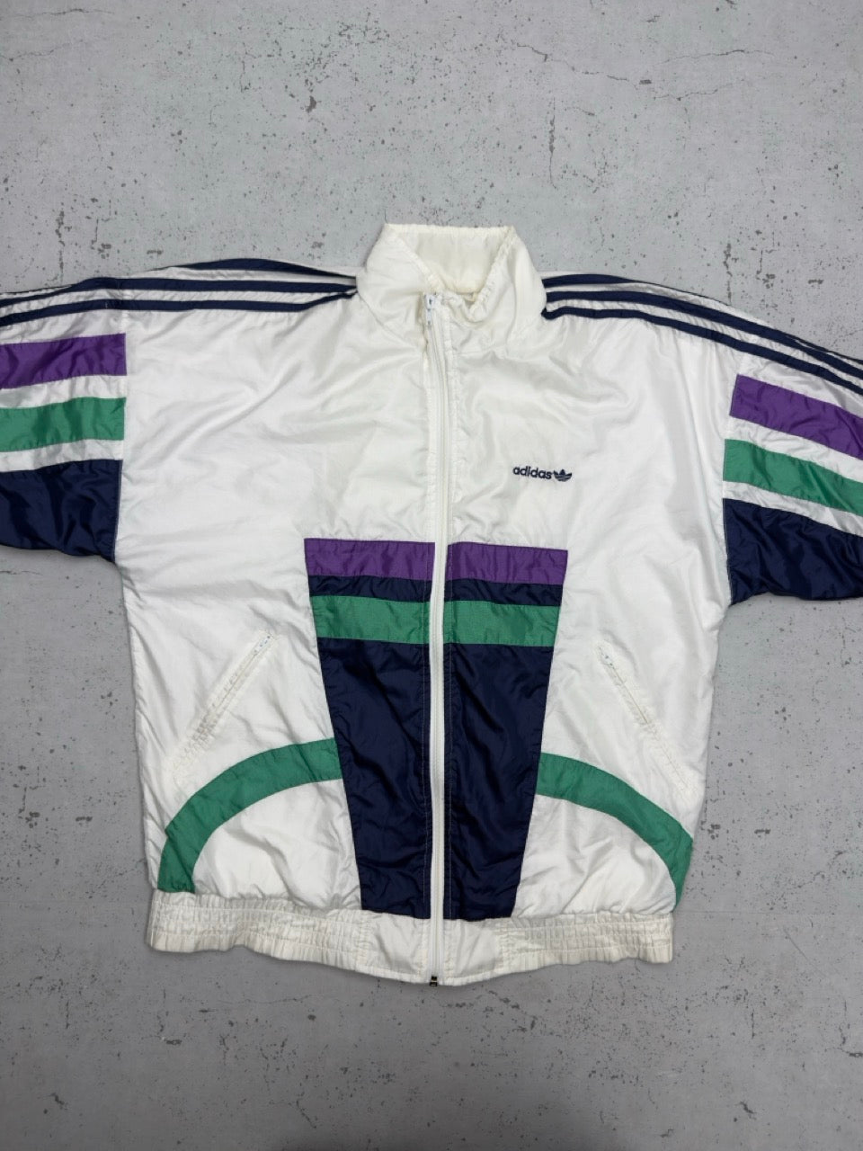 Adidas Shellsuit Trainingsjacke weiß Vorderseite
