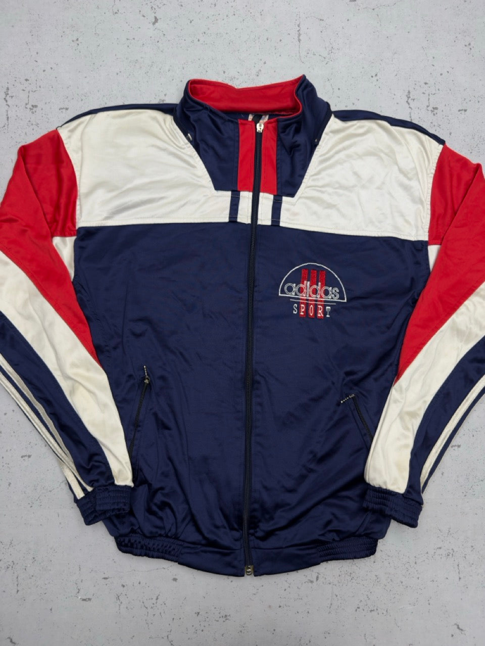 Adidas Trainingsjacke blau rot Vorderseite