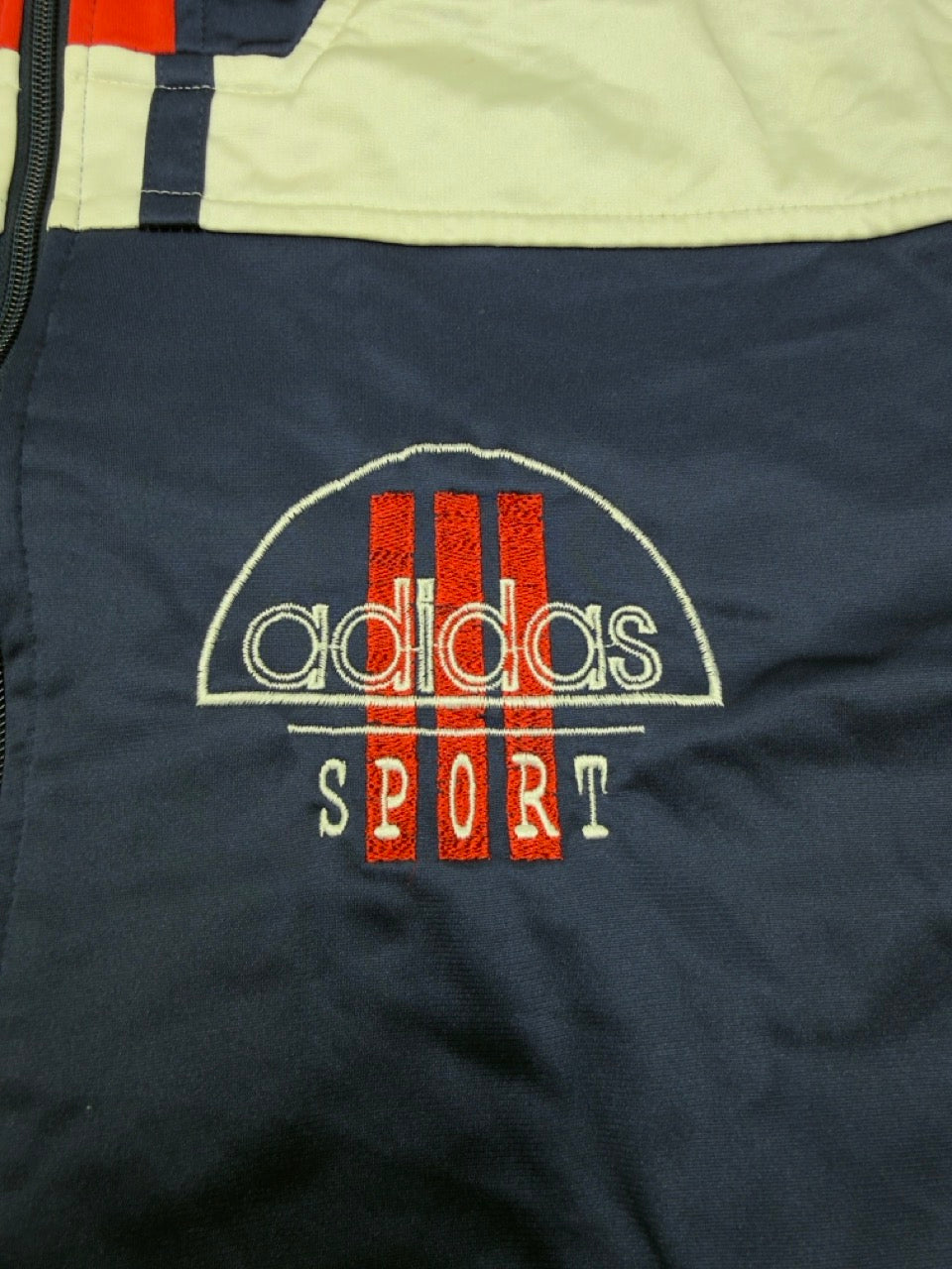 Adidas Trainingsjacke blau rot Rückseite