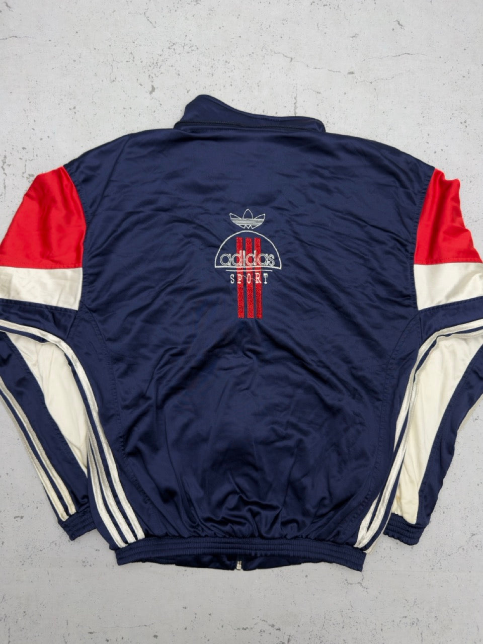 Adidas Trainingsjacke blau rot Detail