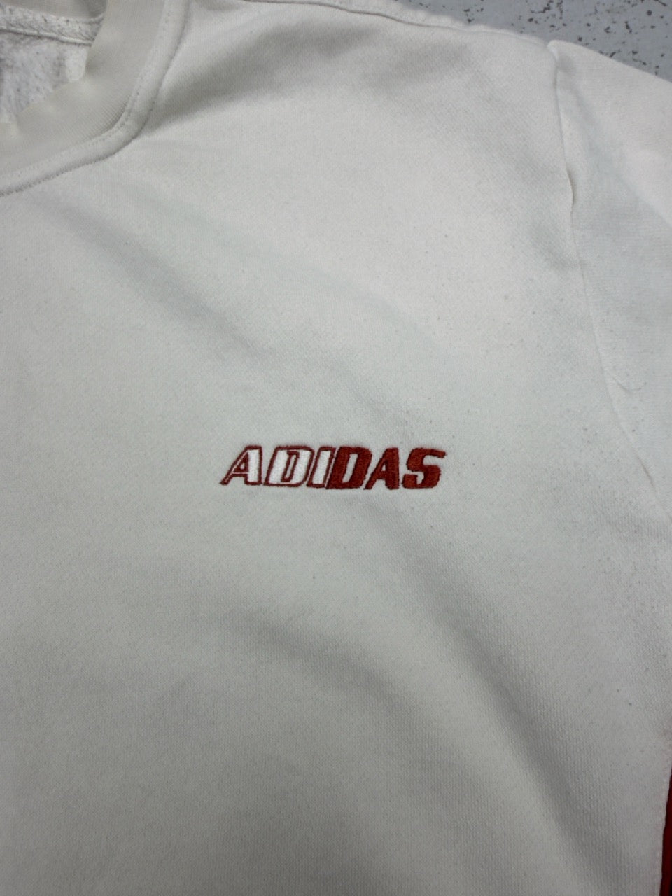 Adidas Sweatshirt creme blau rot Rückseite