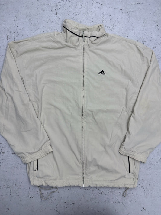 Adidas Blouson Trainingsjacke creme schwarz Vorderseite