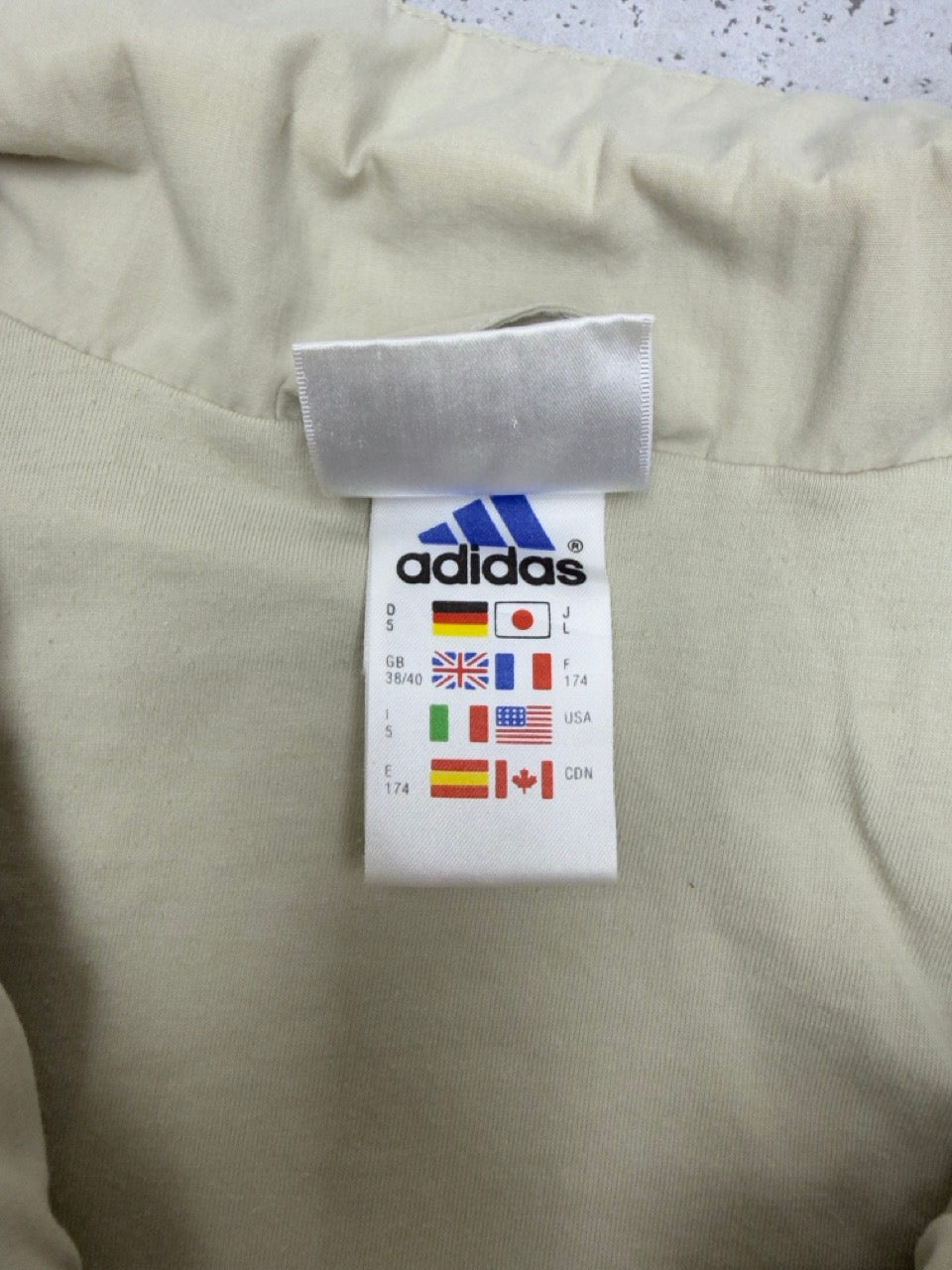 Adidas Blouson Trainingsjacke creme schwarz Detail