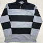 Rugby Longsleeve schwarz grau gestreift Vorderseite