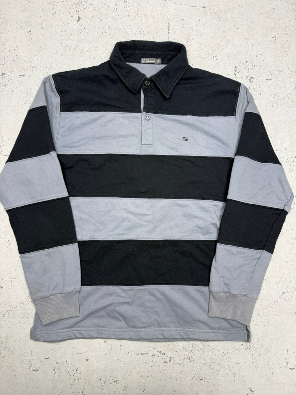 Rugby Longsleeve schwarz grau gestreift Vorderseite