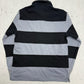Rugby Longsleeve schwarz grau gestreift Detail