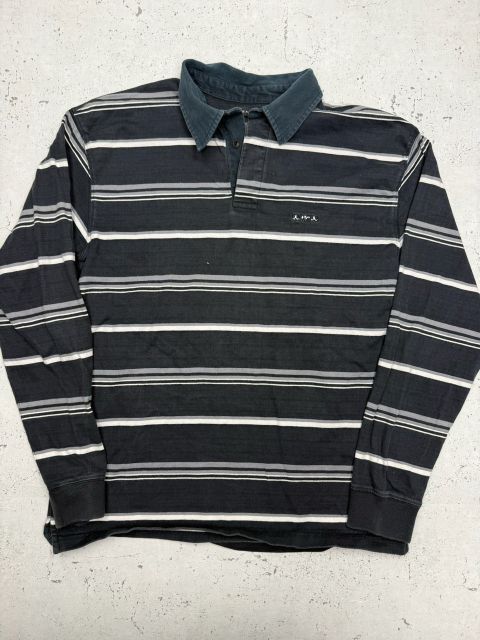 Mise Au Green Longsleeve Poloshirt grau Vorderseite