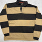 Rugby Longsleeve schwarz beige gestreift Vorderseite