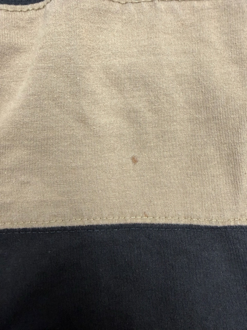 Rugby Longsleeve schwarz beige gestreift Zustand Detail