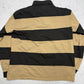 Rugby Longsleeve schwarz beige gestreift Detail