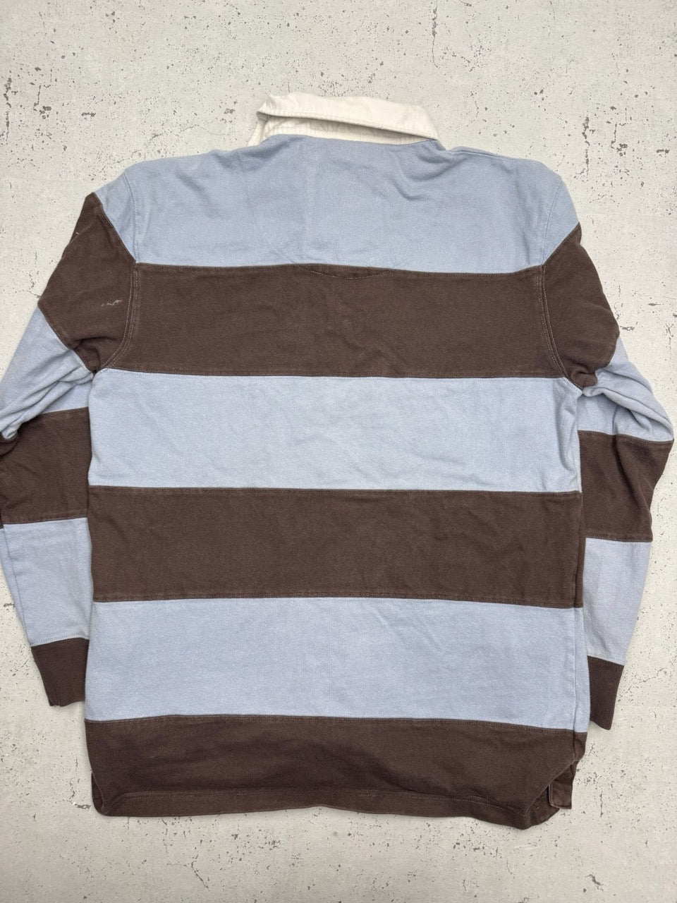Crew Clothing Rugby Longsleeve hellblau braun Detail