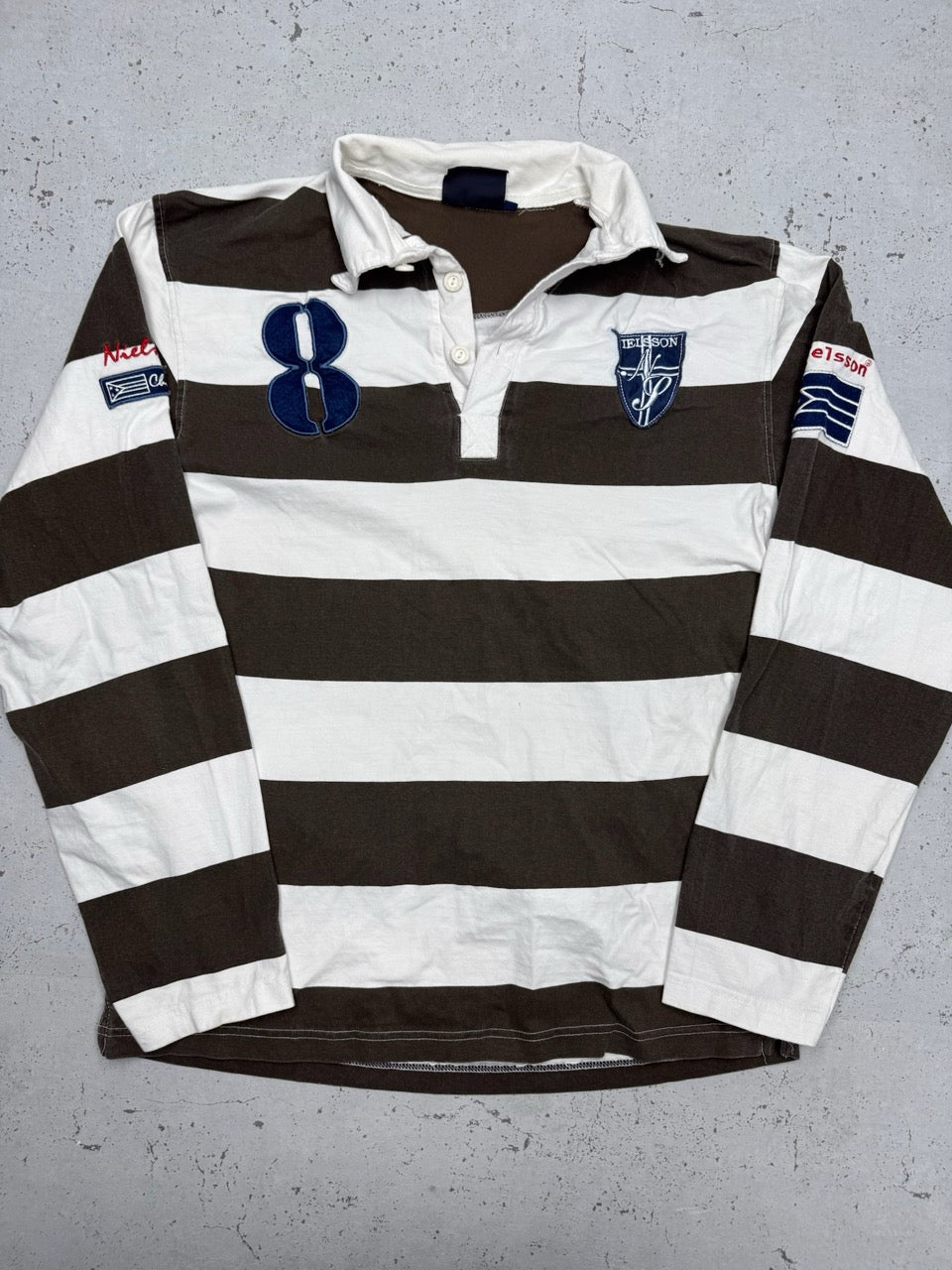 Nielsson Rugby Longsleeve braun weiß Vorderseite