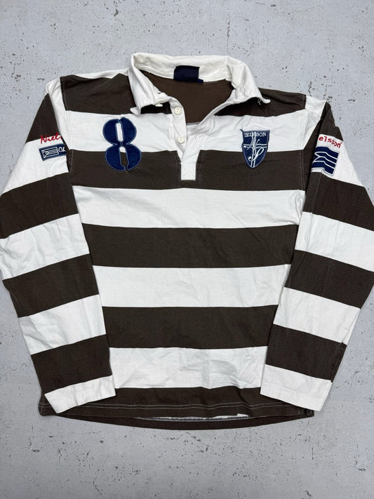 Nielsson Rugby Longsleeve braun weiß Vorderseite