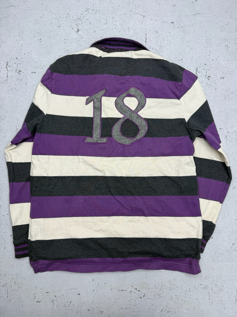 Pedro del Hierro Rugby Longsleeve lila grau Detail