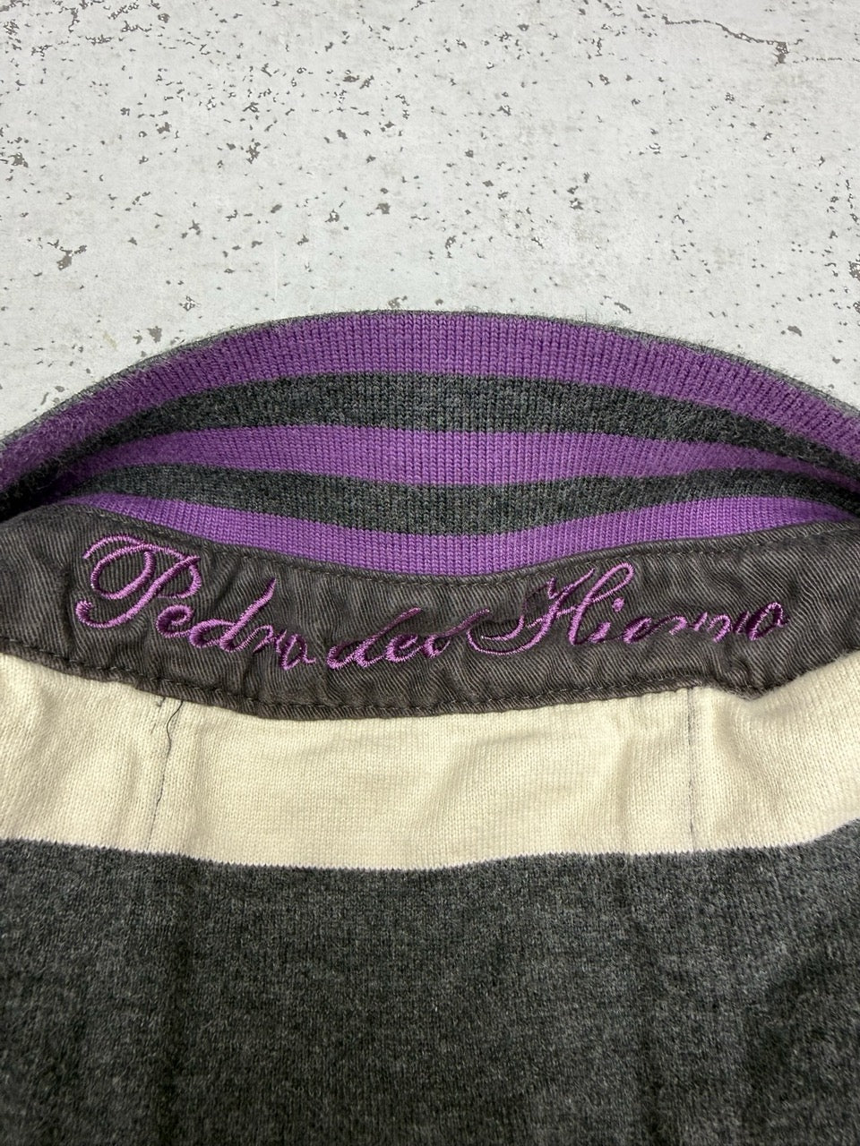 Pedro del Hierro Rugby Longsleeve lila grau Detail
