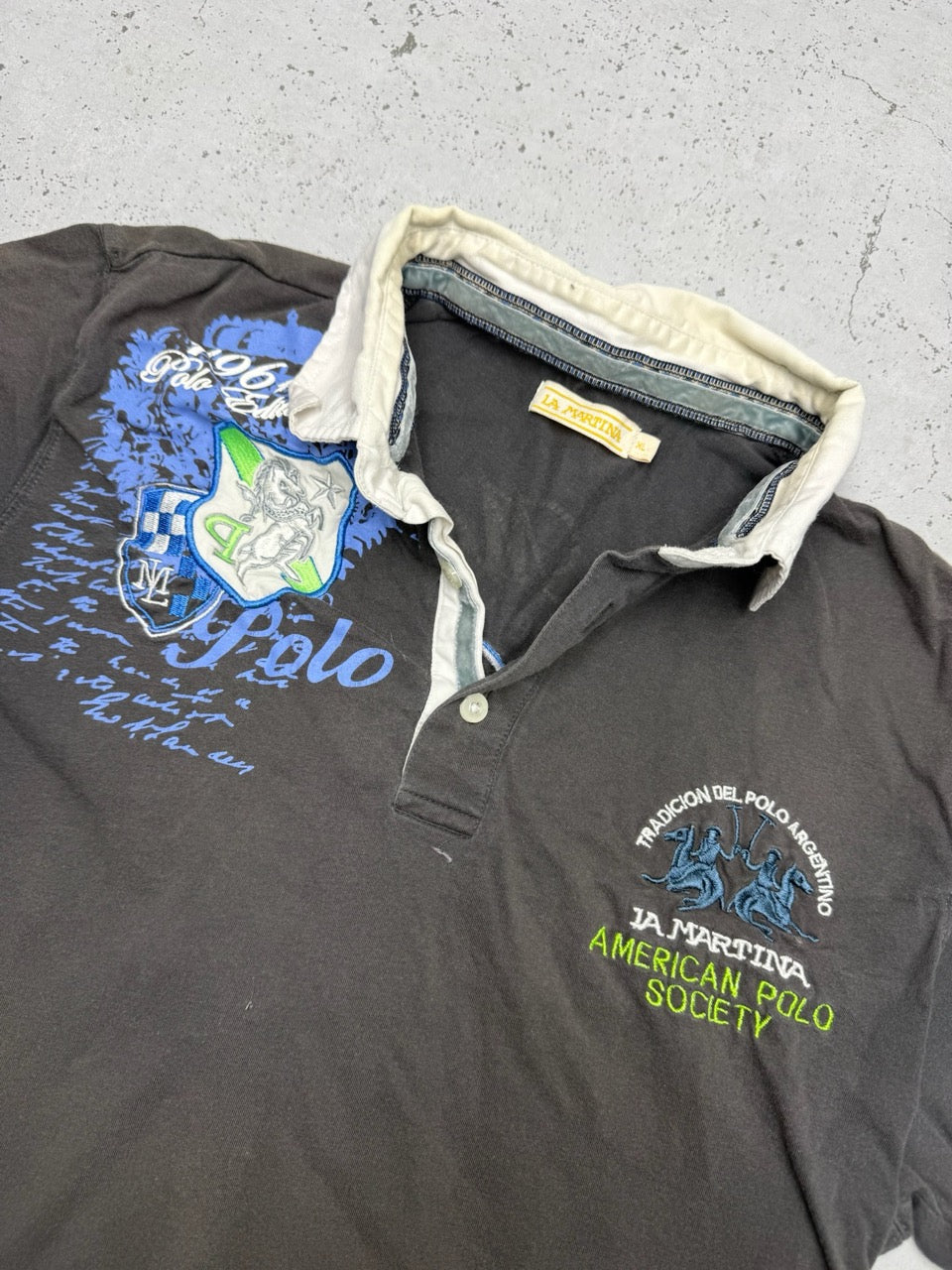 La Martina Poloshirt braun creme Rückseite