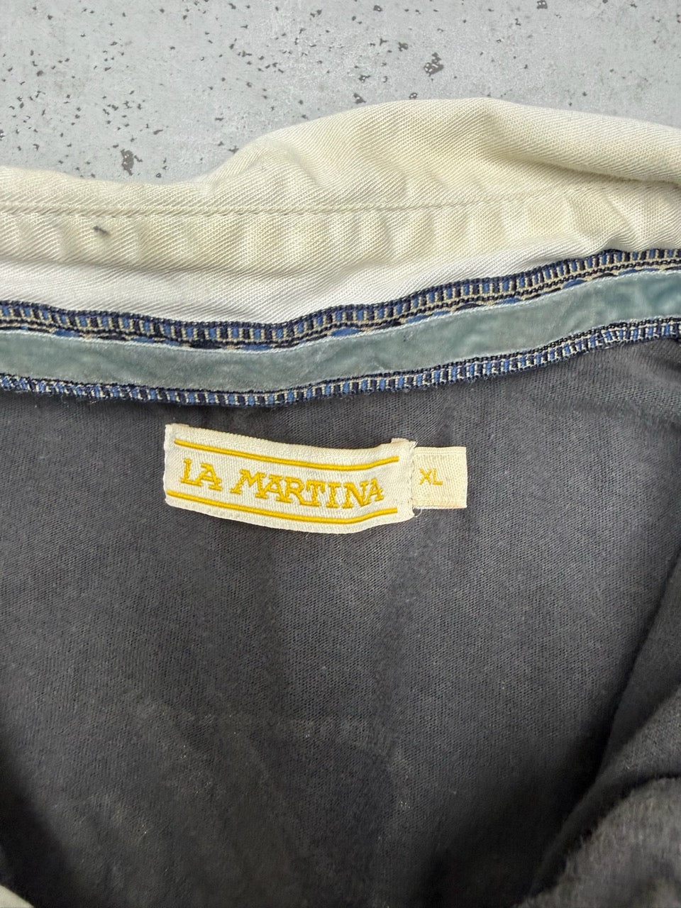 La Martina Poloshirt braun creme Detail