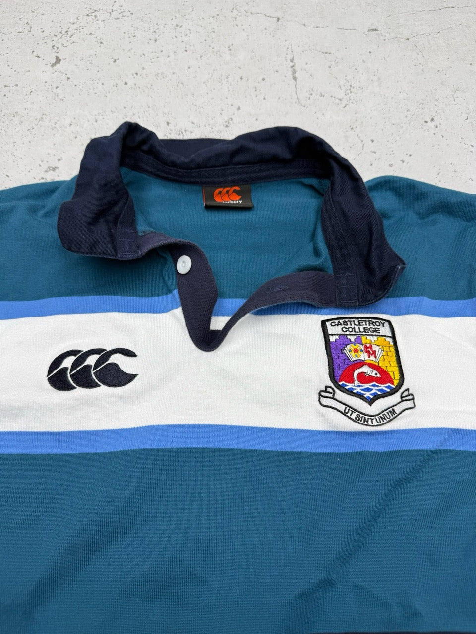 Canterbury Rugby Longsleeve blau weiß Rückseite