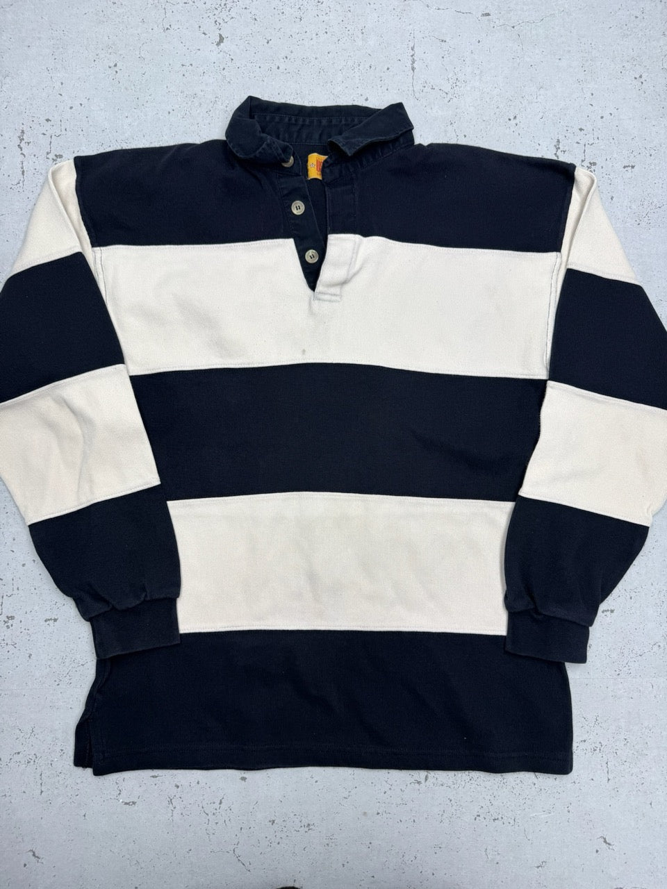 Rugby Longsleeve blau creme gestreift Vorderseite