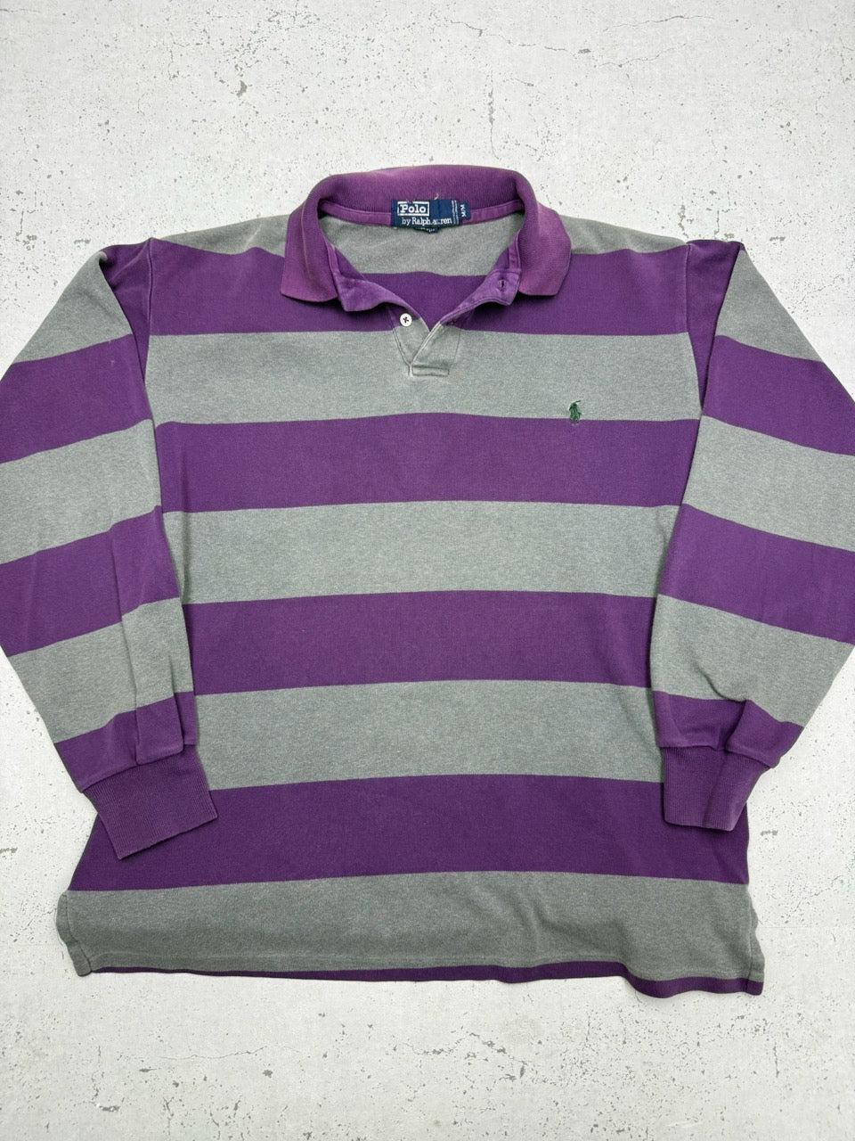 Polo Ralph Lauren Rugby Longsleeve lila grau Vorderseite