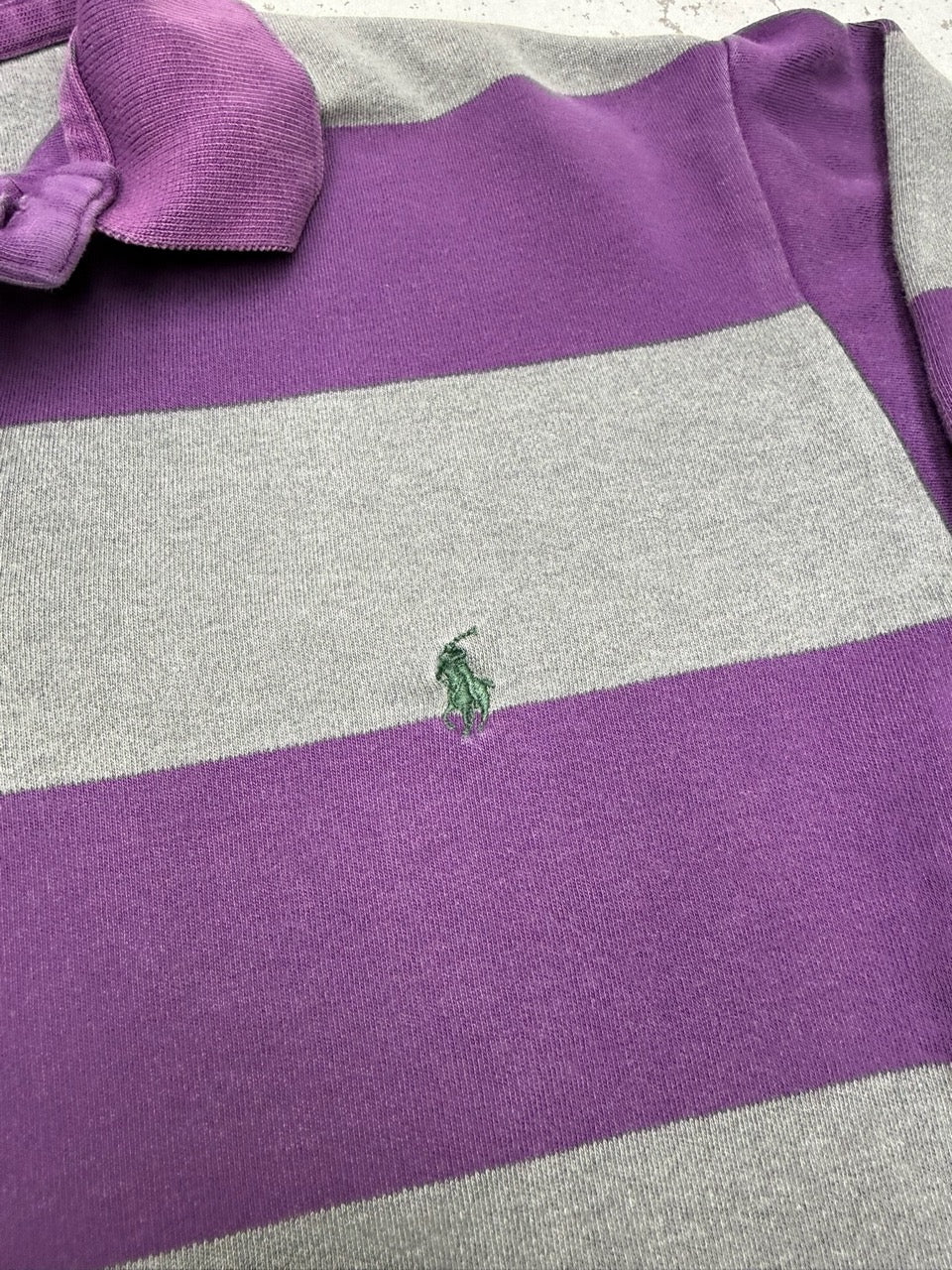 Polo Ralph Lauren Rugby Longsleeve lila grau Rückseite
