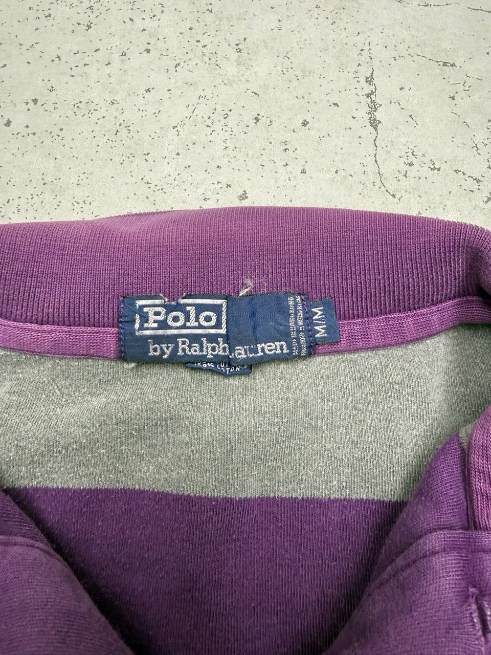 Polo Ralph Lauren Rugby Longsleeve lila grau Detail