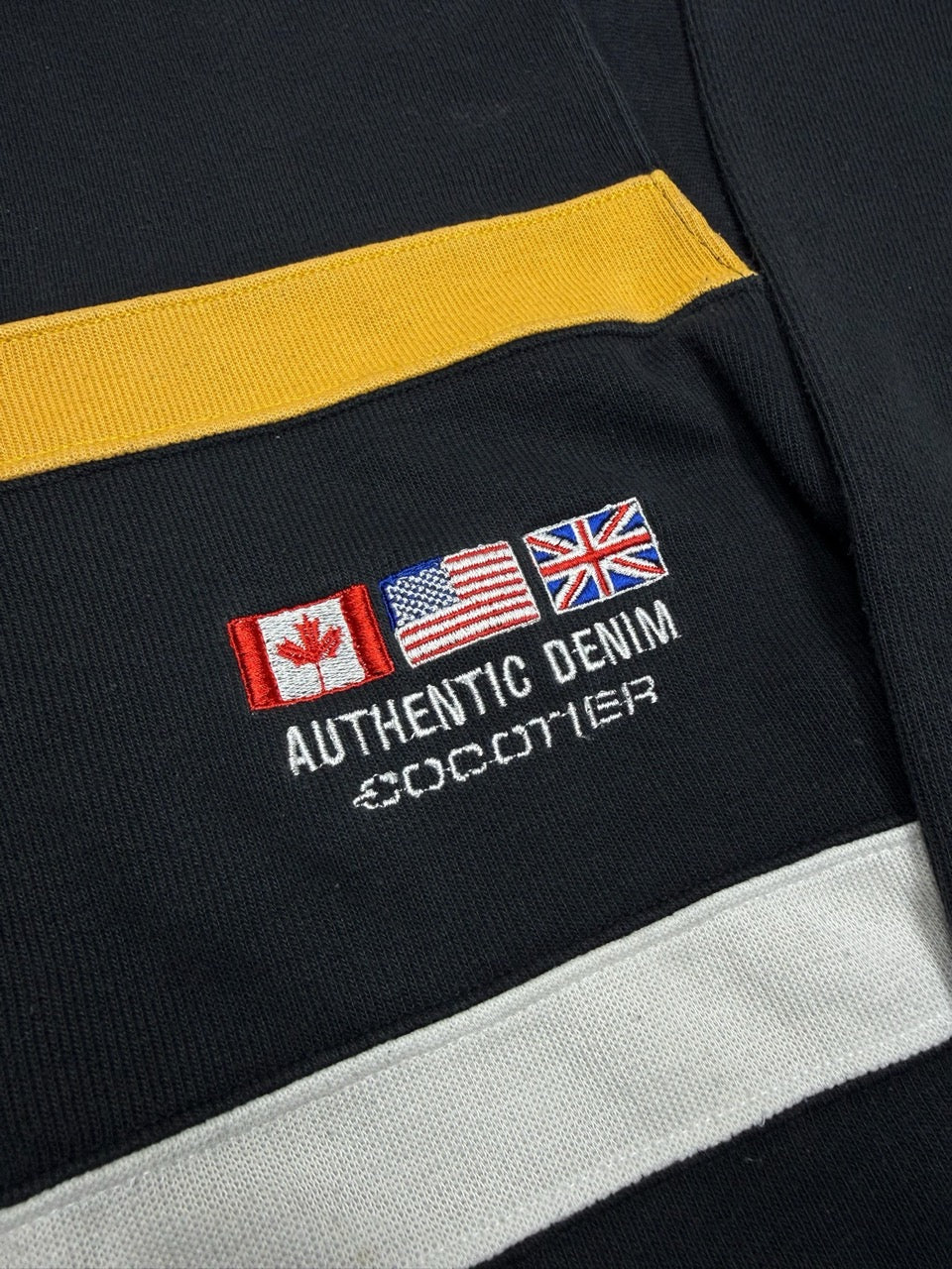 Authentic Denim Rugby Longsleeve schwarz gelb Rückseite