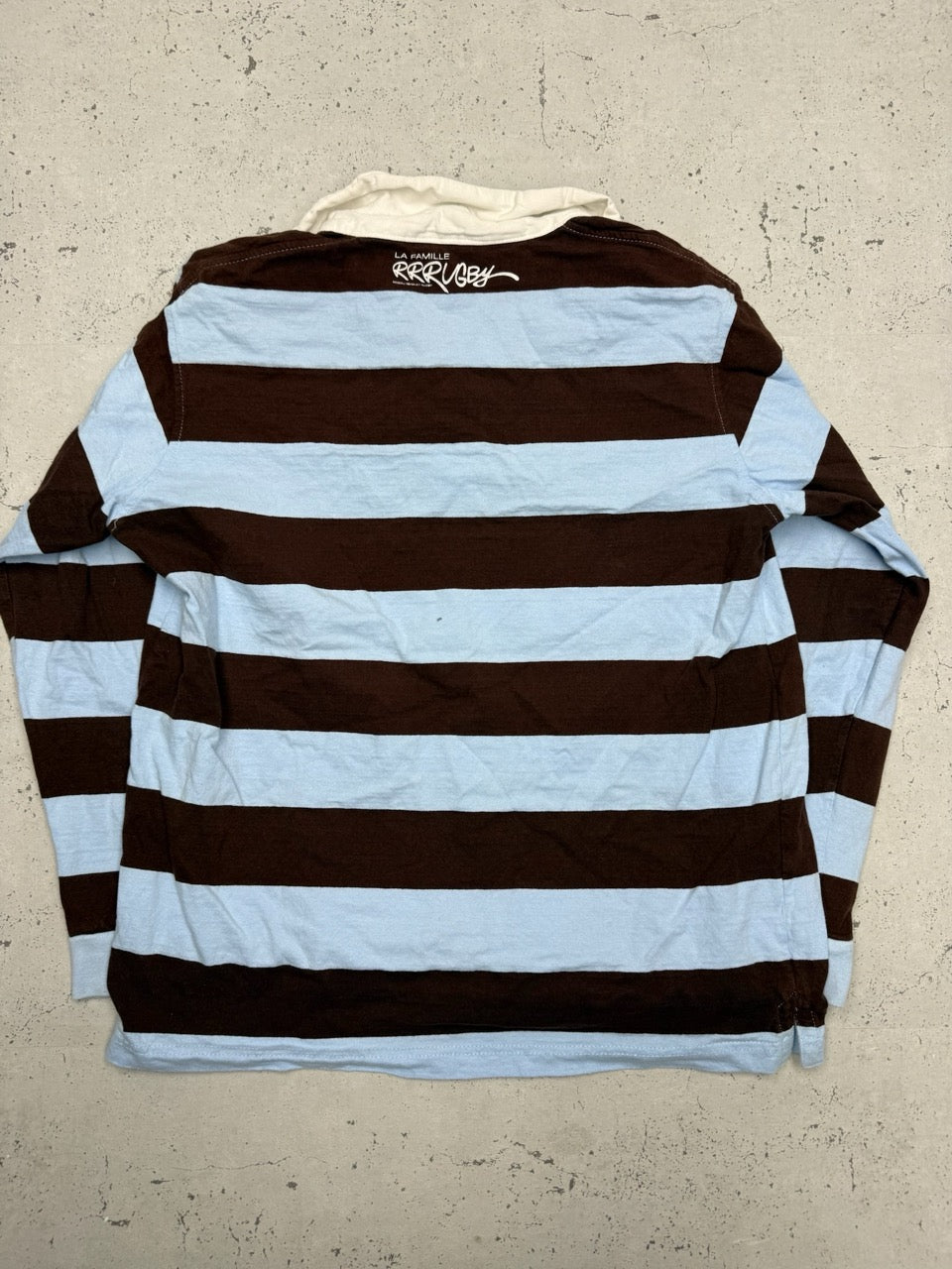 Renault Rugby Longsleeve braun hellblau Detail