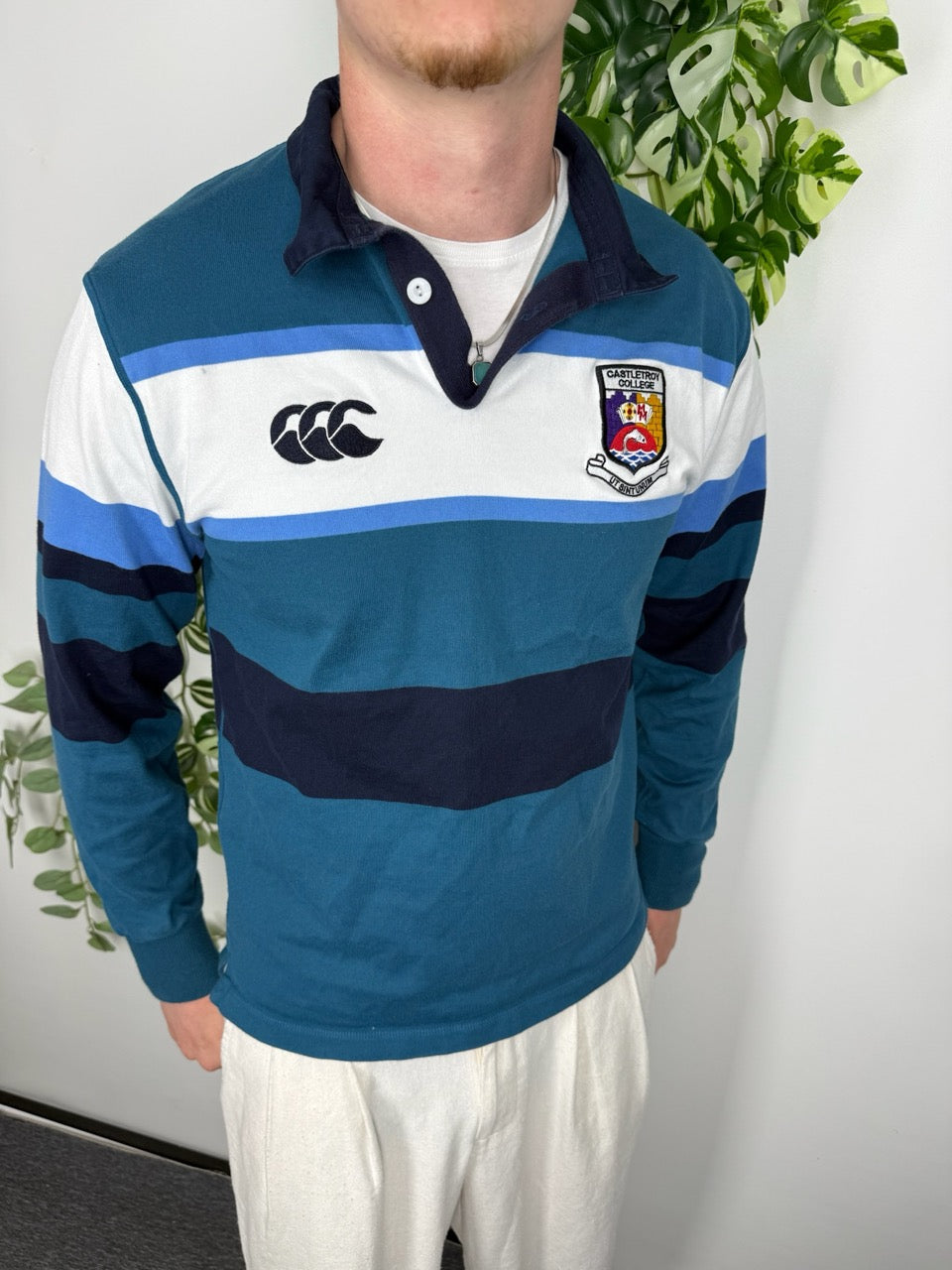 Canterbury Rugby Longsleeve blau weiß Fitpic