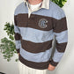 Crew Clothing Rugby Longsleeve hellblau braun Fitpic