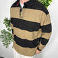 Rugby Longsleeve schwarz beige gestreift Fitpic