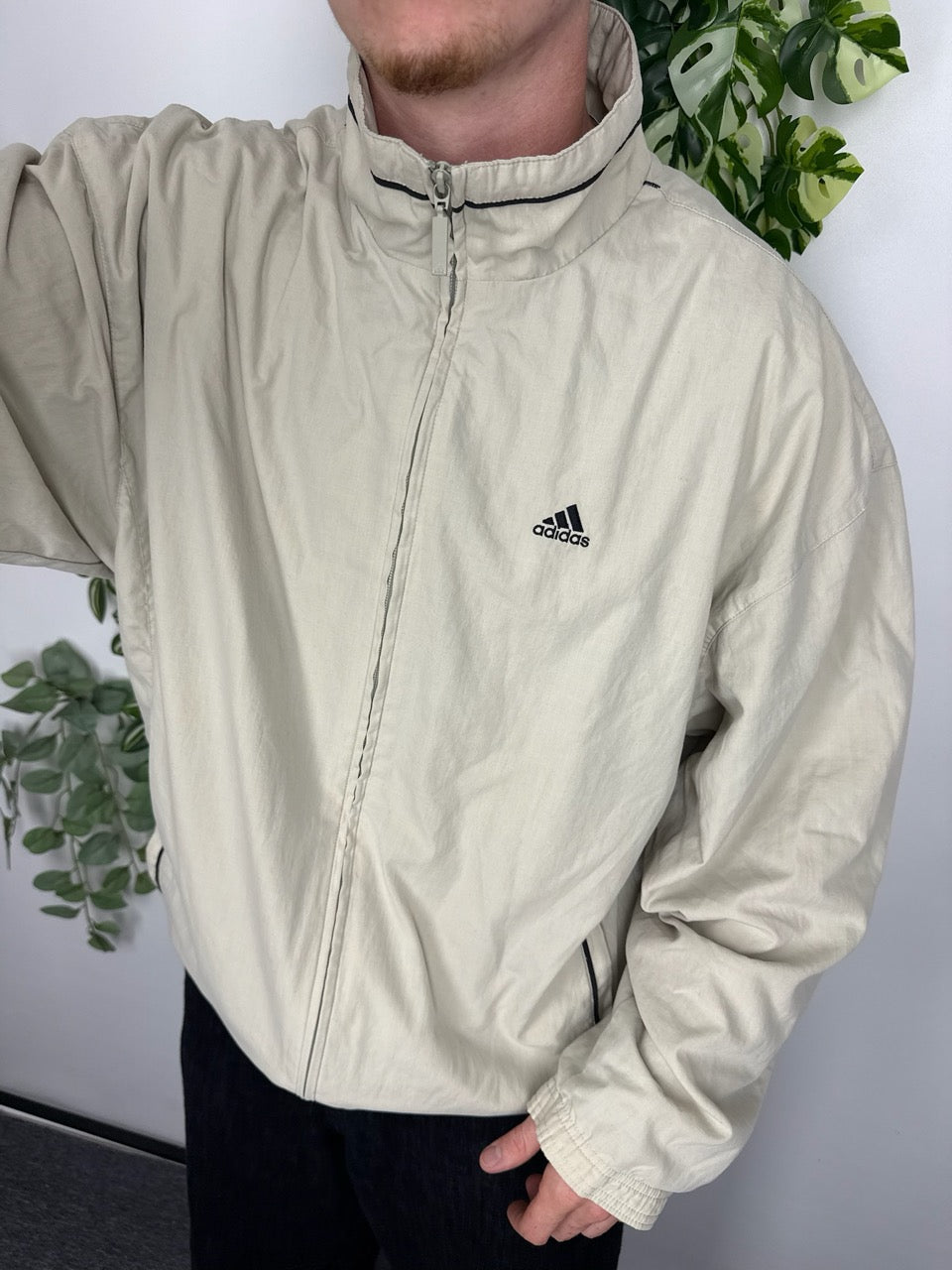 Adidas Blouson Trainingsjacke creme schwarz Fitpic