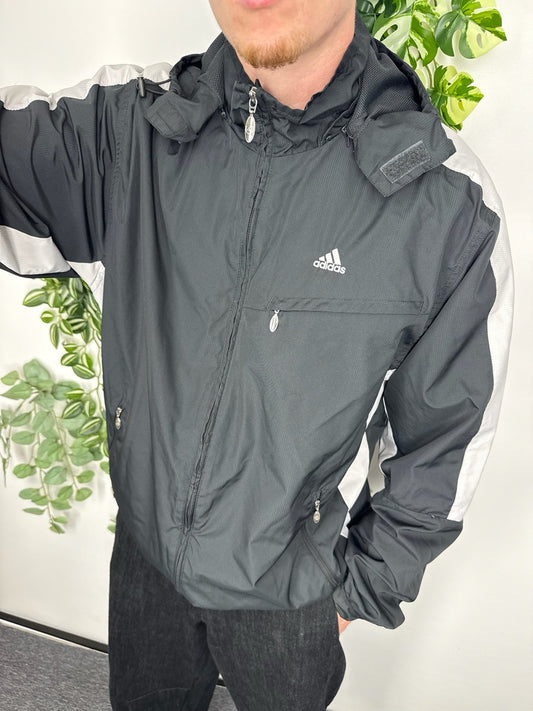 Adidas Kapuzenjacke schwarz grau Fitpic