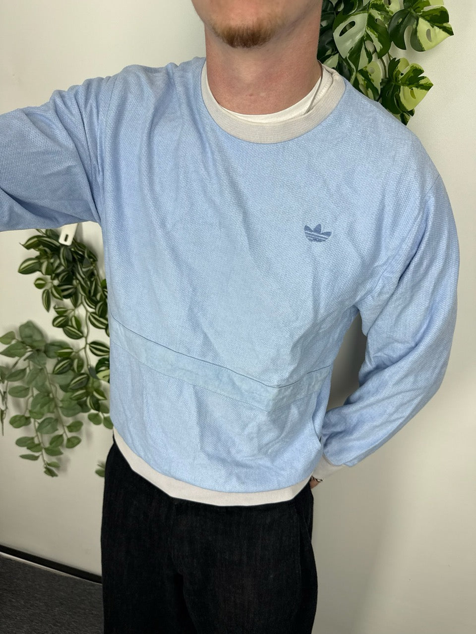 Adidas Piqué Sweatshirt hellblau Fitpic