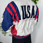 Nike USA Trainingsjacke weiß Rückansicht getragen