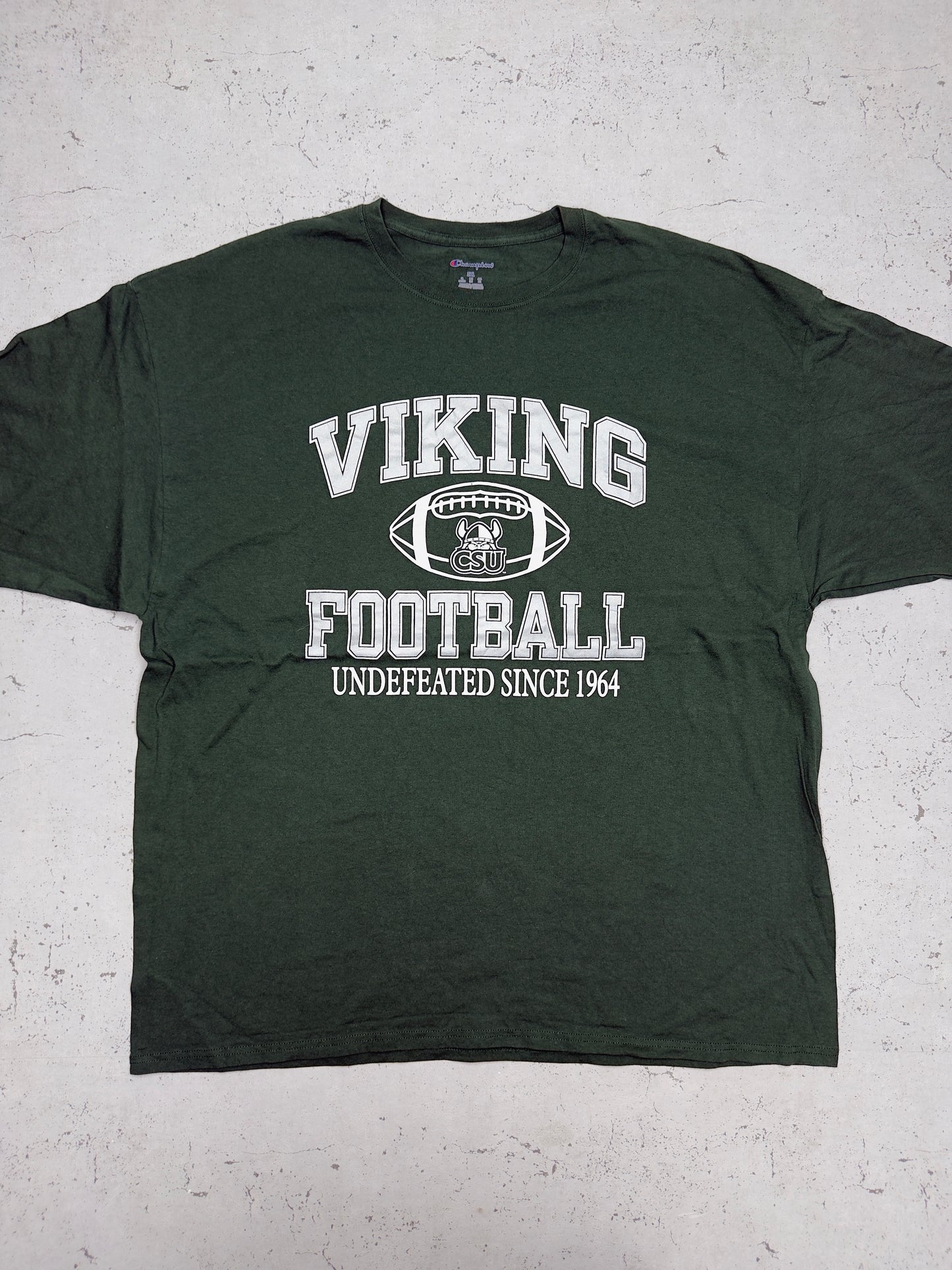 Champion Viking Football T-Shirt Grün Vorderseite Detail