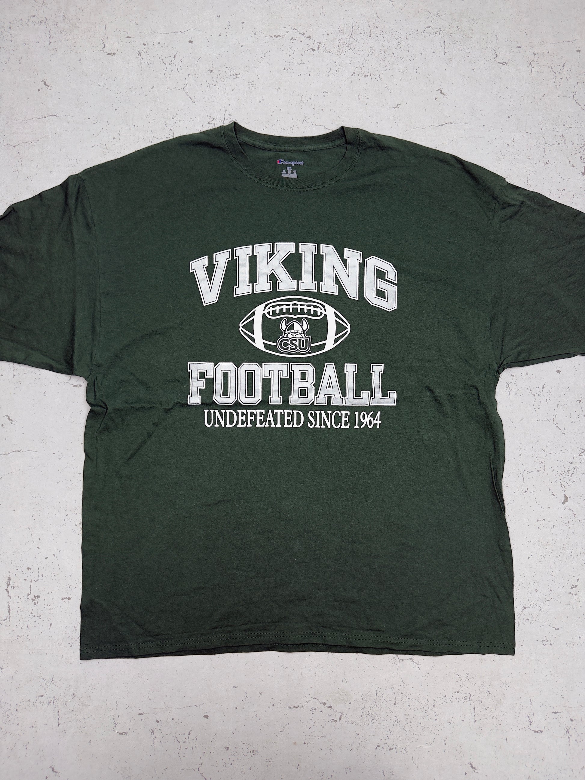Champion Viking Football T-Shirt Grün Vorderseite Detail