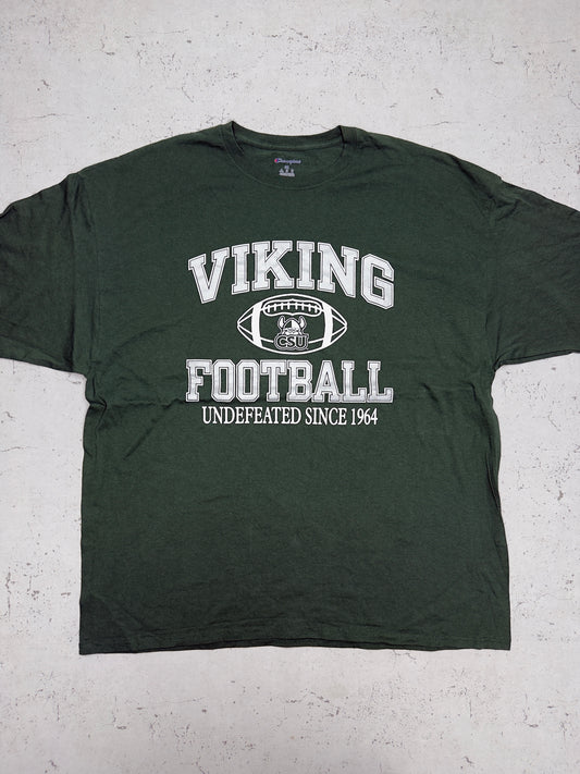 Champion Viking Football T-Shirt Grün Vorderseite Detail