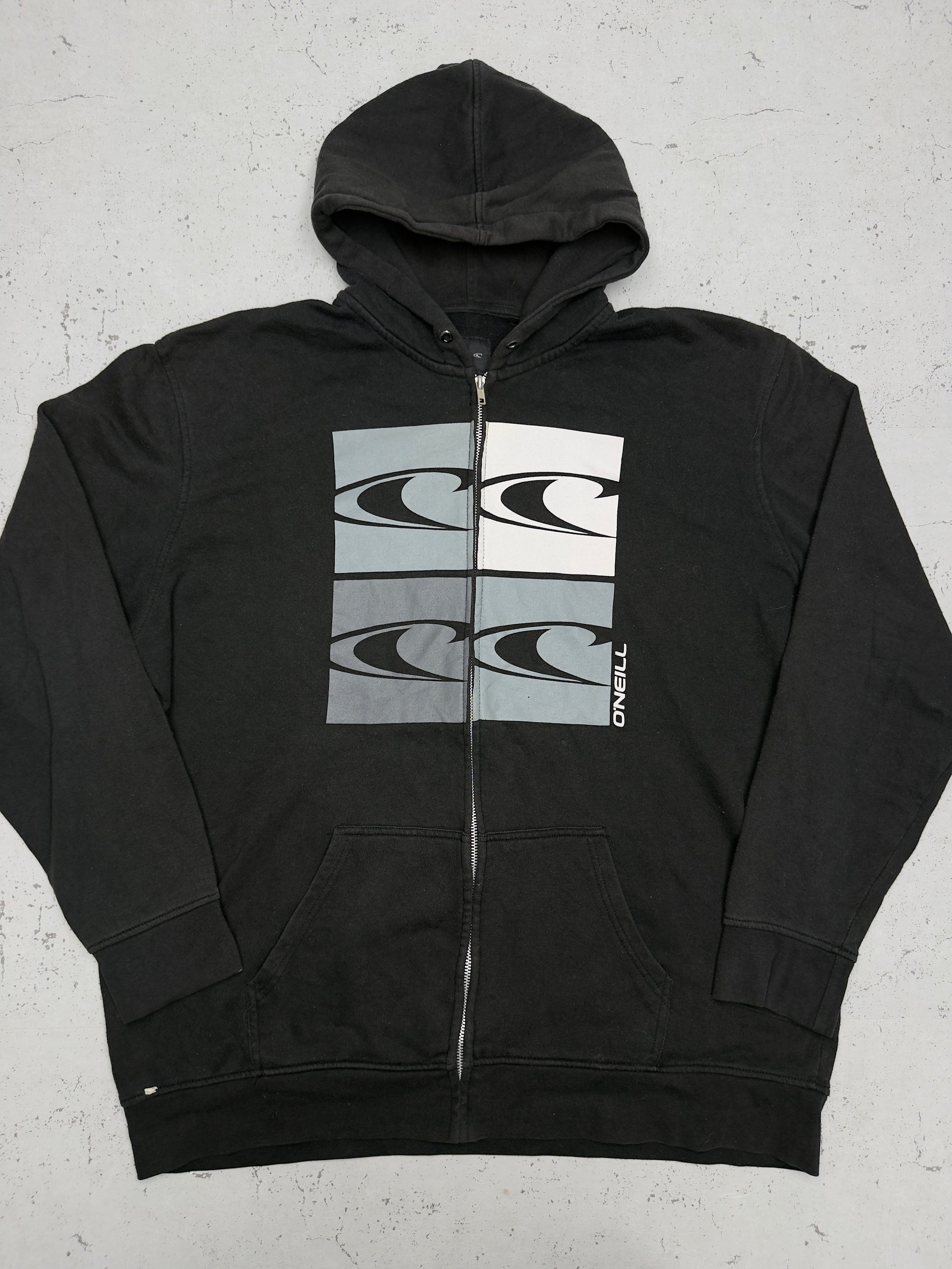 O'Neill Zip-Hoodie Schwarz Vorderseite Print
